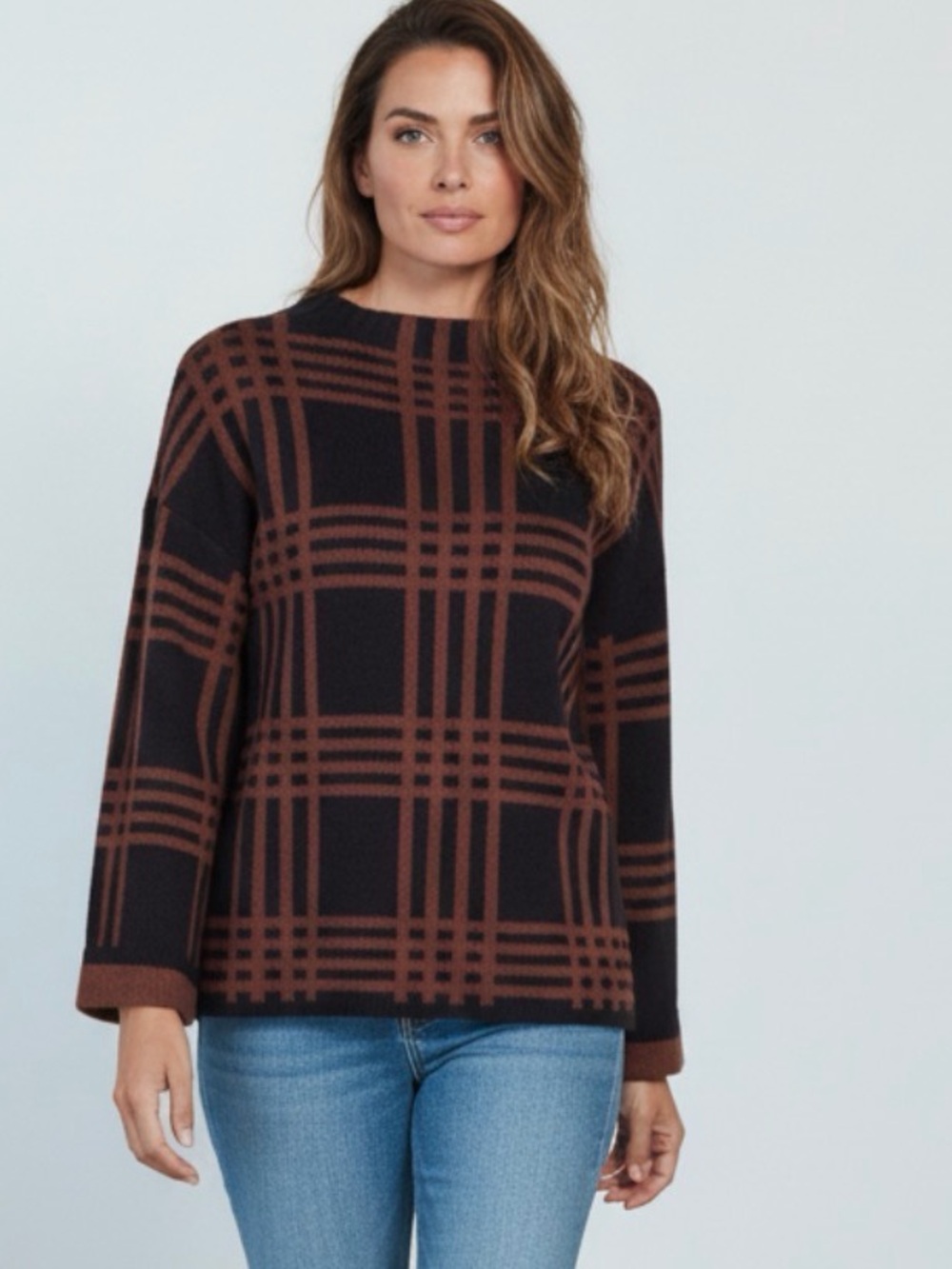 Tribal Jeans Black and brown relaxed fit sweater, large sweaters